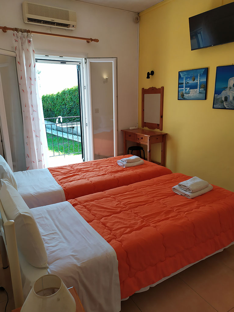 Eva apartments, Kassiopi, Imerolia, First room with Smart TV in apartment 1 1